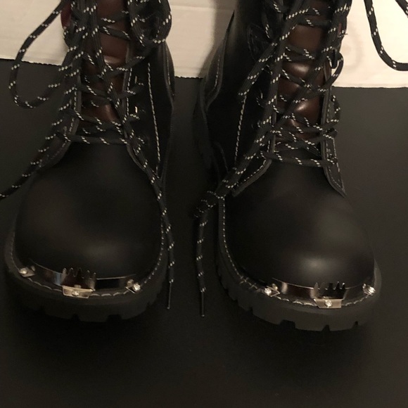 Addax Ridge Goth Motorcycle Black Lace Up Combat Boots Size 45 EU US Men's 12 - Picture 7 of 10